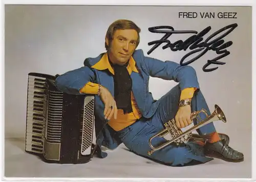 Autogrammkarte Fred van Geez signiert ZDF-Komik-Star Musik Autogramm