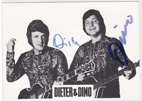 Autogrammkarte Dieter und Dino signiert Musik Autogramm