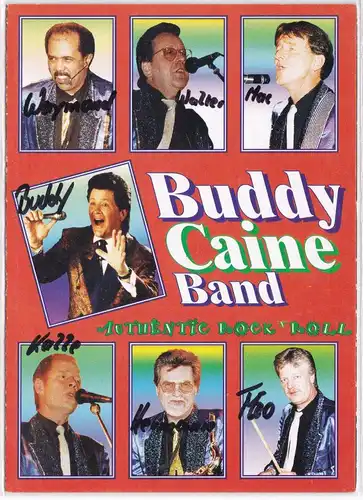 Autogrammkarte Buddy Caine Band signiert Rock'n Roll Musik Rockabilly
