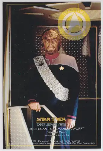 Star Trek Deep Space Nine Michael Dorn Lieutnant Commander Worf Karte D2 von D9