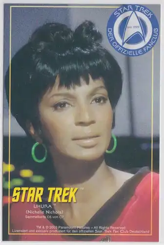 Star Trek Nichelle Nichols UHURA Sammelkarte C6 von C7