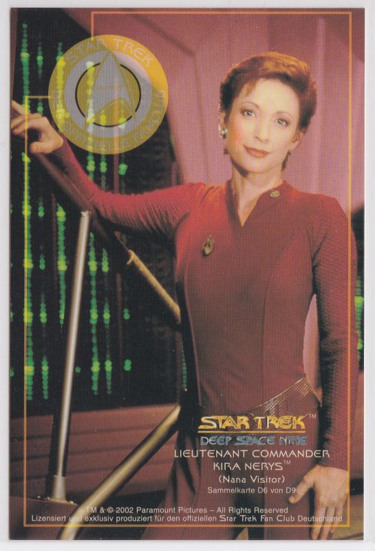 Star Trek Deep Space Nine Nana Visitor Lieutnant Commander Kira Nerys Karte Sammelkarte D6 von