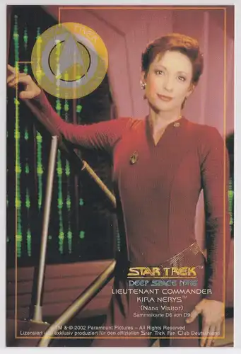 Star Trek Deep Space Nine Nana Visitor Lieutnant Commander Kira Nerys Karte Sammelkarte D6 von D9