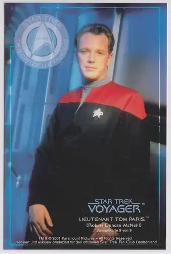 Star Trek Voyager Robert Duncan McNeill Lieutnant Tom Paris Sammelkarte 9 von 9