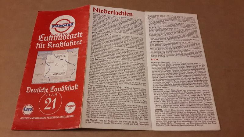 ESSO Luftbildkarte für Kraftfahrer - STANDARD - Deutsche Landschaft