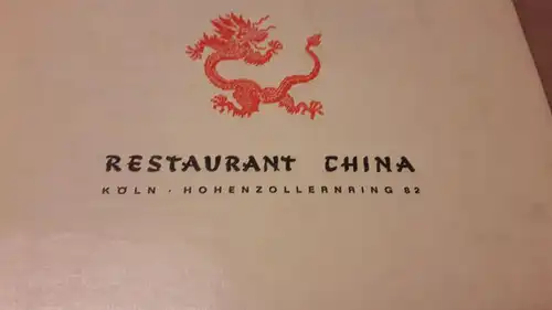 Restaurant China: Speisen und Getränke - Speisenkarte - Restaurant China Köln Hohenzollernring 82 - Speisenangebot zweisprachig (de-eng). 