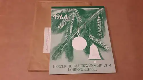 Junghans Aachen (Hrsg.): Kalender 1964 Herzliche Glückwünsche zum Jahreswechsel von der Firma Junghans-Wolle aus Aachen - die einzelnen Monate haben als Motiv versch. Junghans-Modelle/Teppiche mit...
