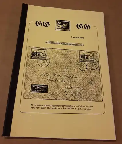 Arge Generalgouvernement (Hrsg.): 34. Rundbrief der Arge Generalgouvernement Dezember 1996 - Redaktion: Detlef Pfeiffer. 