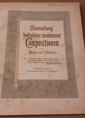 diverse: Fantasien für Pianoforte - enthält Goldfischchen (poisson d'or) Klavierstück von Fritz Spindler Op. 259 (C.F. Peters, Leipzig und Berlin, Eigenthum des Verlegers) - enthält...