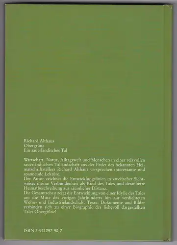 Althaus, Richard: Obergrüne. Ein sauerländiches Tal. 