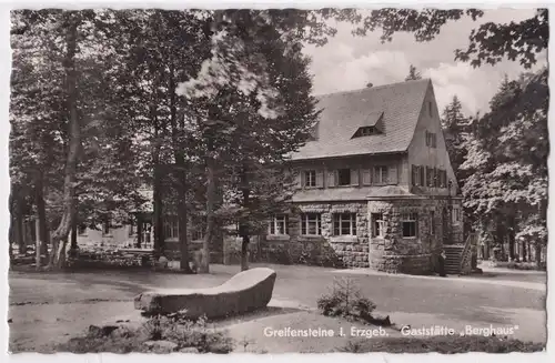 AK Ehrenfriedersdorf Greifensteine Erzgebirge Gaststätte Berghaus 1961 gelaufen. 