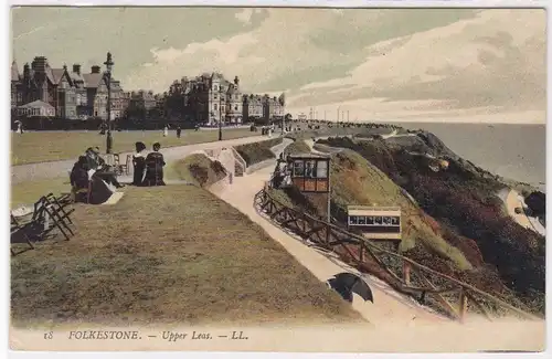 AK Folkestone - Upper Leas 1909 gelaufen. 