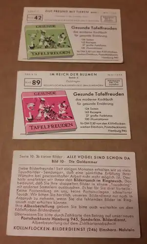 Köllnflocken Elmshorn (Hrsg.): Sammelbilder Konvolut - 3 Bilder gemischt - Im Reich der Blumen Serie 16 Band II Bild 89 Goldregen - Gut Freund mit...