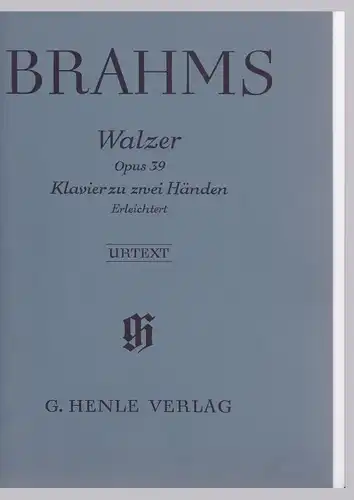 Brahms - Walzer Opus 39 - für Klavier zu zwei Händen. Urtext. Vom Komponisten erleichterte Fassung. Nach der Eigenschrift und dem Erstdruck herausgegeben und mit Fingersatz versehen von Walter Georgii. Nur Noten!