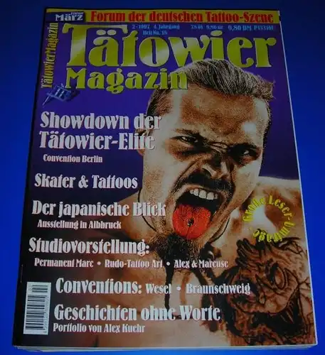 Huber Verlag (Hrsg.): Tätowier-Magazin / Tätowiermagazin - Forum der deutschen Tattoo-Szene - 4. Jahrgang Heft 18/2 1997 Februar/März - Inhalt u.a. Convention Berlin, Skater&Tattoos, Studio-Porträts:...
