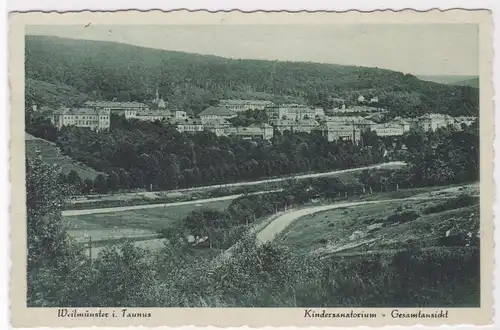 AK Weilmünster Taunus Kindersanatorium Gesamtansicht Panorama 1930er Jahre gelaufen. 