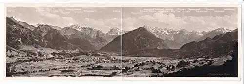 AK Klappkarte Panoramakarte Oberstdorf Blick vom Jägersberg Bergbezeichnungen ungelaufen. 