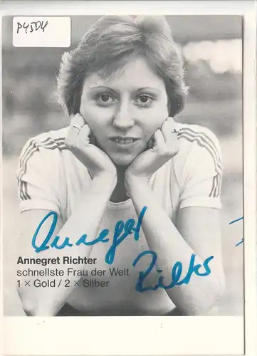 Autogrammkarte Annegret Richter signiert