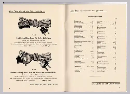 Albö Albert Böttinger Ruhla Radio Antennenmaterial Liste Katalog Zubehör 1933. Albö Antennenmaterial Radiozubehör. Albert Böttinger Metallwaren-Fabrik. Spez.-Abt.: Radiotechnische Artikel. Ruhla in Thüringen. Gegründet 1864. ALBÖ-Radio...