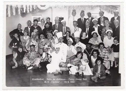 HAPAG Foto Kostümfest MS Caribia 1933 Baile de disfraces Fancy Dress Ball