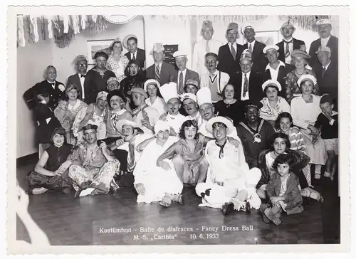 HAPAG Foto Kostümfest MS Caribia 10.06.1933 Baile de disfraces Fancy Dress Ball