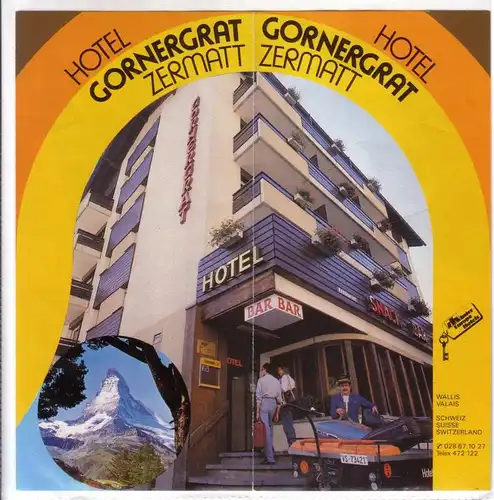 Hotel Gornergrat: Werbeprospekt/Faltprospekt Hotel Gornergrat Zermatt - Wallis Schweiz - dreisprachig: de/eng/fra. 