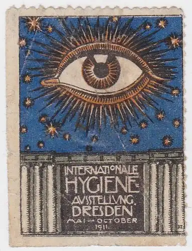 Ereignismarke Vignette Reklamemarke Dresden Internat. Hygieneausstellung 1911. 