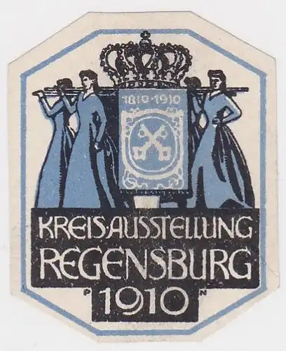 Ereignismarke Vignette Reklamemarke Kreisausstellung Regensburg 1910. 