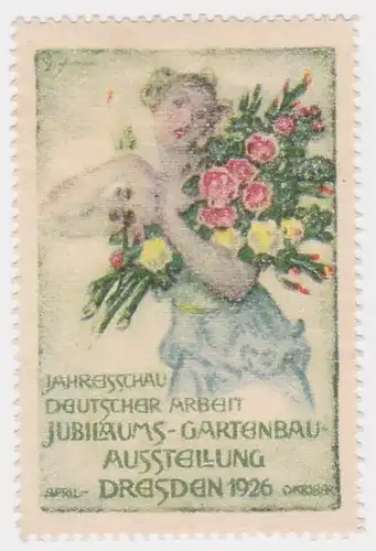 Ereignismarke Vignette Reklamemarke Dresden 1926 Jubilläum Gartenbau Ausstellung. 