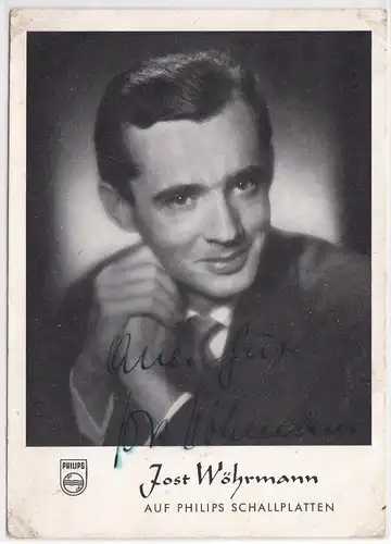 AK Autogrammkarte Jost Wöhrmann signiert, Philips Schallplatten ungelaufen