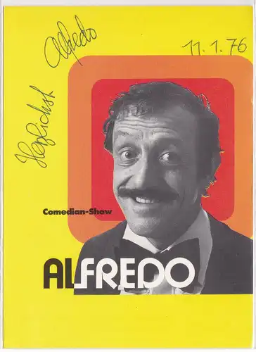 Autogrammkarte Alfredo Comedian-Show signiert, 1976