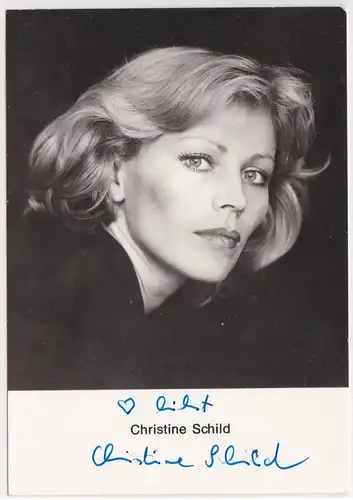 AK Autogrammkarte Christine Schild signiert, Foto: Helga Pisters, ungelaufen