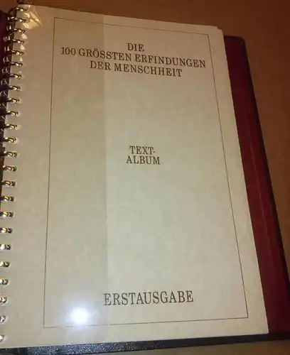 Die 100 grössten Erfindungen der Menschheit. Textalbum Text-Album - Erstausgabe. 