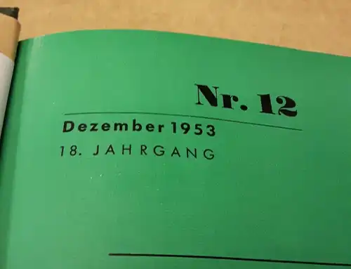 Matthias Hohner AG (Hrsg.): Die Harmonika - Monatsschrift für die Freunde der Harmonika / 18. Jahrgang 1953 KOMPLETT (10 Einzelhefte) in der Original HOHNER-KLEMM-SAMMELMAPPE (Kl...