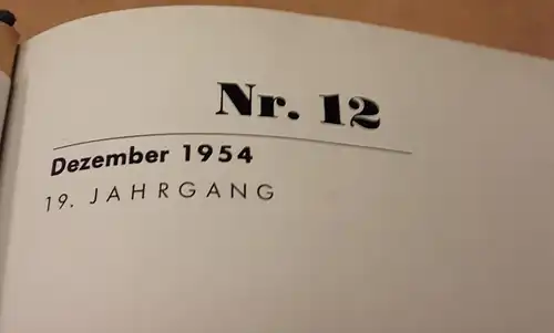 Matthias Hohner AG (Hrsg.): Die Harmonika - Monatsschrift für die Freunde der Harmonika / 19. Jahrgang 1954 KOMPLETT (9 Einzelhefte) in der Original HOHNER-KLEMM-SAMMELMAPPE (Kl...
