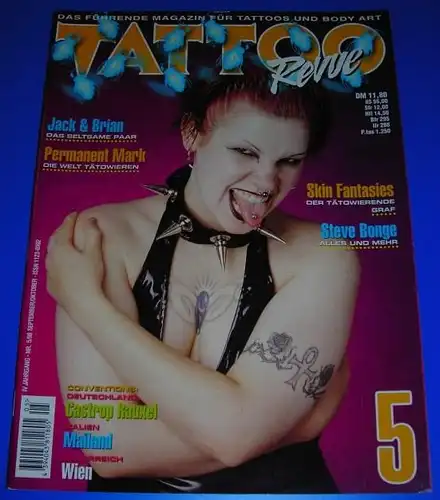 FLAMINGO (Hrsg.): Tattoo Revue Nr. 5/98 - IV. Jahrgang September/Oktober 1998 - Das führende Magazin für Tattoos und Body Art - Themen u.a. Jack & Brian, Permanent Mark, Skin Fantasies, Steve Bonge / ISSN 1123-8992. 