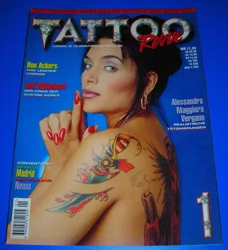 FLAMINGO (Hrsg.): Tattoo Revue Nr. 1/99 - V. Jahrgang Januar/Februar 1999 - Das führende Magazin für Tattoos und Body Art - Themen u.a. Ron Ackers, Jeff Whitehead, Alessandra Maggiora Vergano / ISSN 1123-8992. 