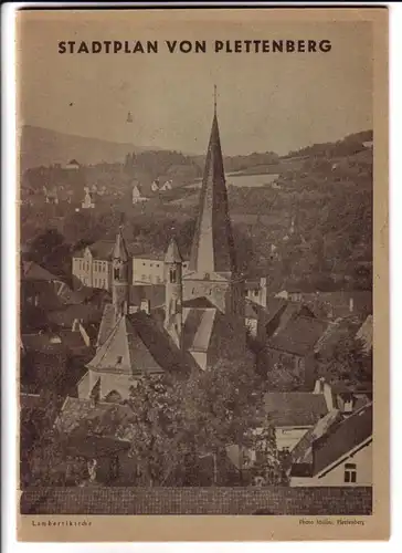 Stadtverwaltung Plettenberg: Stadtplan von Plettenberg Maßstab 1:10000 - Bearbeitet im Auftrage der Stadtverwaltung durch E. Korf, Ing.-Büro, Pelkum, Kreis Unna (Westf.), wohl um 1950/1960 zu...