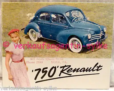 130: Renault 750 - Flyer, Broschüre, Prospekt, Automobilia, Falt-Prospekt, Heft