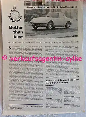 500: Road Test Lotus Elan Coupé 38/1964- Prospekt, Automobilia, Broschüre, Blatt