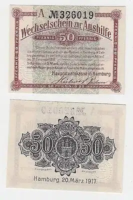 50 Pfennig Wechselschein zur Aushilfe Hamburg 20.März 1917 (111777)