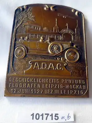 Bronze Plakette ADAC Geschicklichkeist Pruefung Flughafen Leipzig Mockau 1927
