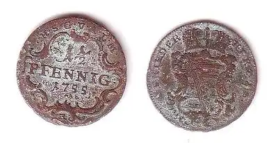 1 1/2 Pfennig Kupfer Münze  	Sachsen-Gotha-Altenburg 1755 (114740)