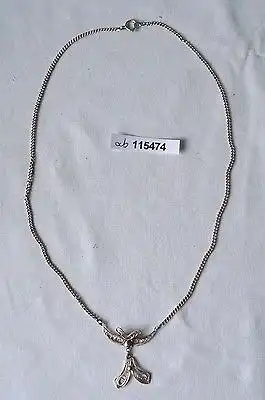 Filigrane Halskette 835er Silber mit Anhänger um 1930 (115474)