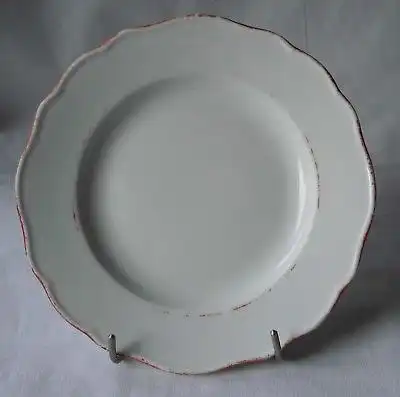 Meissen Porzellan schöner Teller mit rotem Rand (113369)