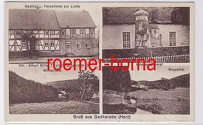 81065 Mehrbild Ak Gruß aus Dankerode (Harz) Gasthof Fleischerei zur Linde 1936