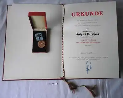 DDR Orden & Urkunde Deutsche Reichsbahn Verdienstmedaille 1975 (119077)