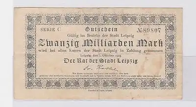 20 Milliarden Mark Banknote Stadt Leipzig 1.Oktober 1923 (117448)