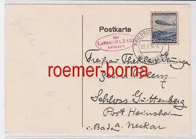 64558 Postkarte Zeppelinpost Flugpostmarke Mit LZ 129 nach Nordamerika 1936