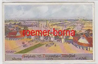 66223 Künstler Ak Festplatz 12. Deutsches Turnfest Leipzig 12.-16. Juli 1913